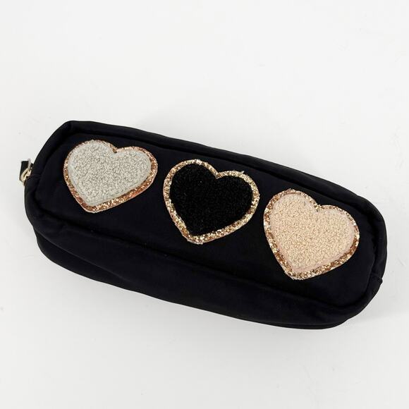 Stoney Clover Small Black Heart Zipper Pouch - Picture 1 of 10